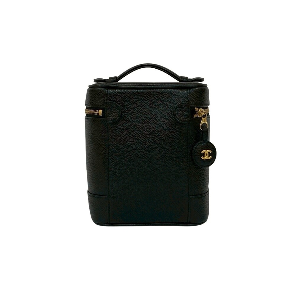 CHANEL Black Caviar Leather Logo Vanity Bag - Picture 3 of 10
